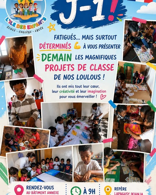 📣 J-1 !

Fatigués… mais surtout déterminés 💪 à vous présenter demain les magnifiques projets de classe de nos loulous 🎨✨

Ils ont mis tout leur cœur, leur créativité et leur imagination pour vous é...