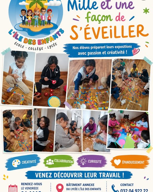 🎉 Curieux, intéressés ou futurs parents d’élèves ? On vous ouvre grand nos portes ! 🎉

📅 Rendez-vous le vendredi 01 mai à 9h
📍 Bâtiment annexe du lycée L’Île des Enfants
📌 Lieu : Ikianja Ambohimang...