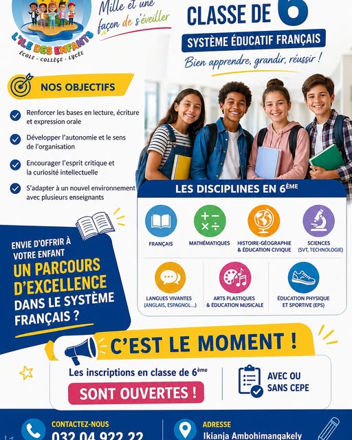 📚 Entrée en classe de 6ᵉ - Système éducatif français 🇫🇷

La classe de 6ᵉ marque une étape importante dans le parcours scolaire des élèves. Elle correspond à l’entrée au collège et vise à consolider...