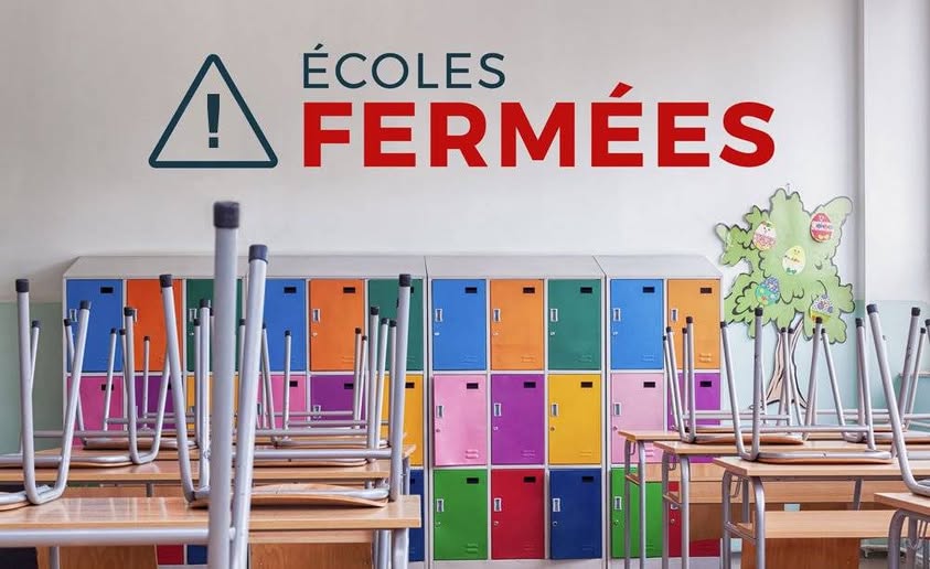 L'école sera donc fermée aujourd'hui et demain en raison des conditions météorologiques. La réouverture est prévue pour mercredi 19 février 2025.