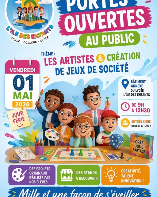 📢 PORTES OUVERTES  L'île Des Enfants Madagascar 🎉

Nous avons le plaisir de vous inviter à notre journée portes ouvertes qui se tiendra :

📅 Vendredi 01 mai 2026 (jour férié)
📍 Bâtiment annexe du L...